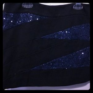 Mini skirt with blue sequins